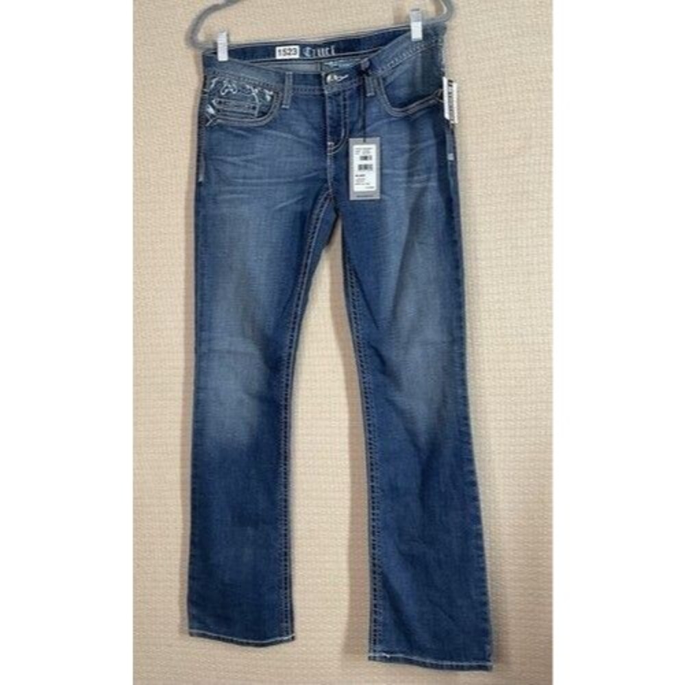 NWT Cruel Girl Blake Low‎ Rise Boot Cut Whiskered Jeans Women Size 9 Long